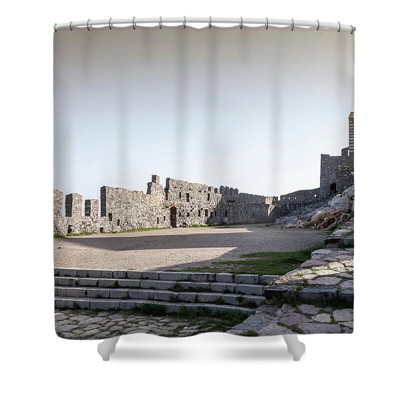 Steps Shower Curtain featuring the photograph Church Of St Peter, Portovenere, Cinque by Cultura Exclusive/walter Zerla