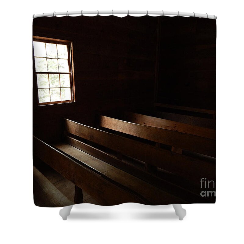 Photography Shower Curtain featuring the photograph Church Pews by Phil Perkins