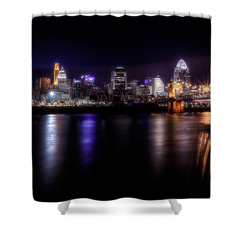 Cincinnati Shower Curtain featuring the photograph Cincinnati after Sunset by Keith Allen