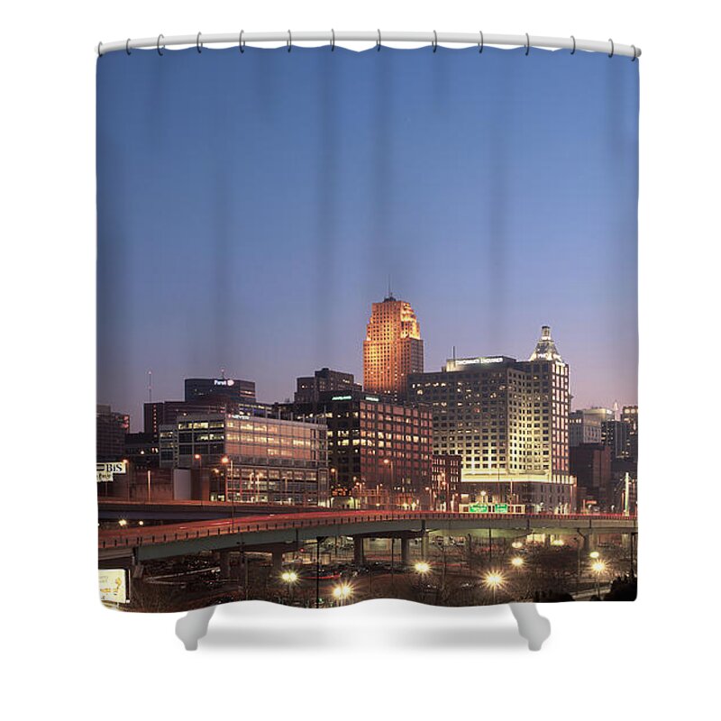 Cincinnati Shower Curtain featuring the photograph Cincinnati in Morning Twilight by Keith Allen