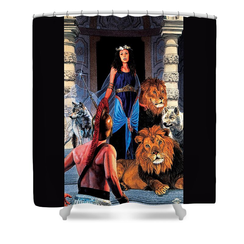 Greek Mythology Shower Curtain featuring the painting Circe by Patrick Whelan