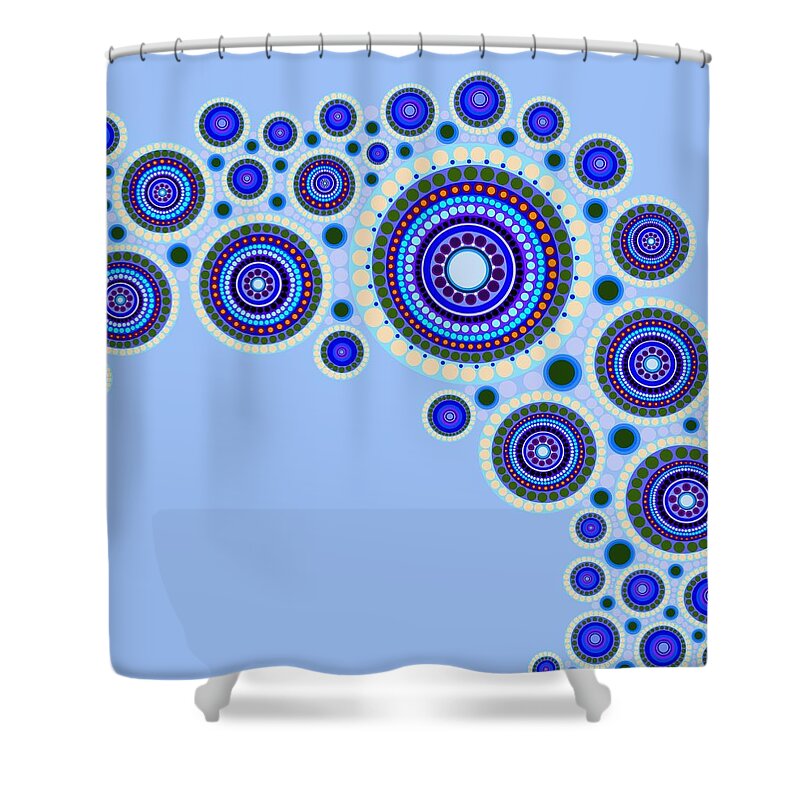 Art Shower Curtain featuring the painting Circle Motif 117 by John Metcalf