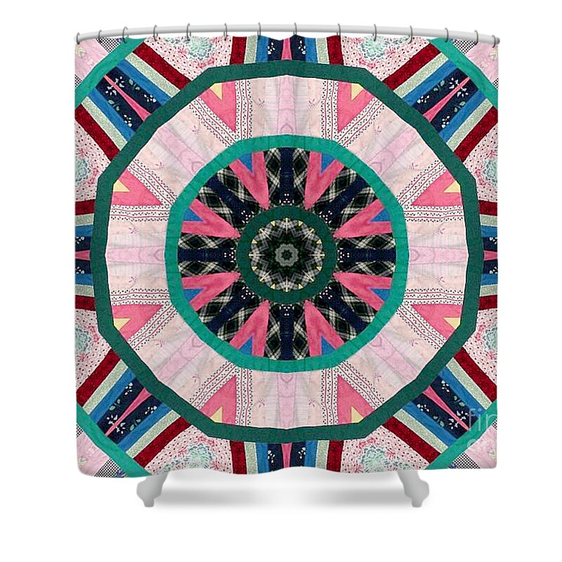 Patchwork Shower Curtain featuring the photograph Circular Patchwork Art by Barbara A Griffin