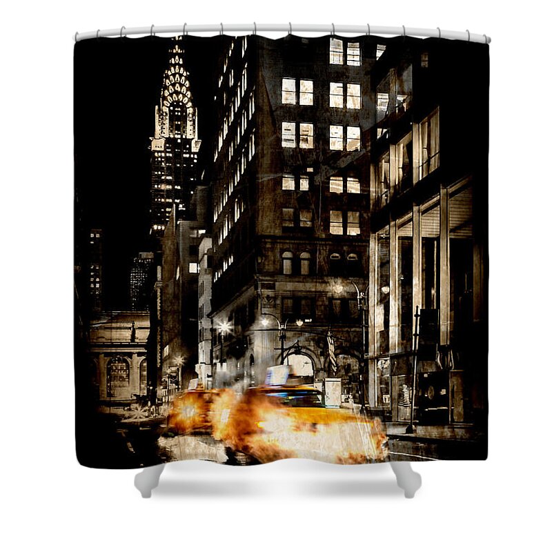 New York Shower Curtain featuring the photograph City Streets by Az Jackson