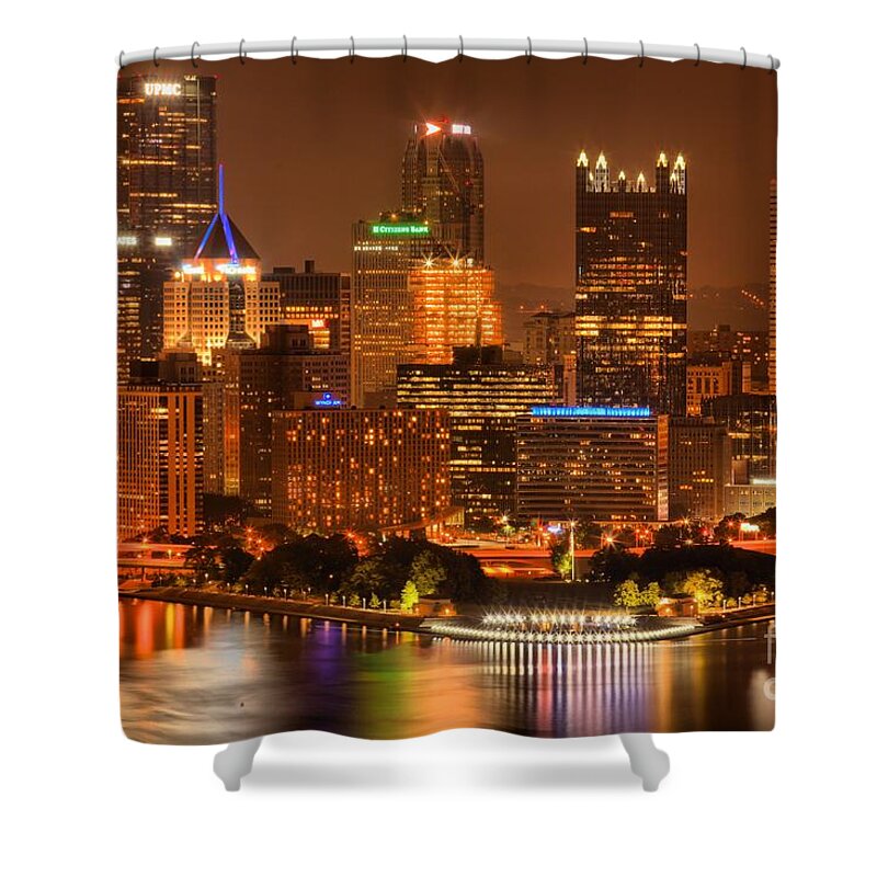 Pittsburgh Pennsylvania Shower Curtain featuring the photograph Cityscape Of Color by Adam Jewell