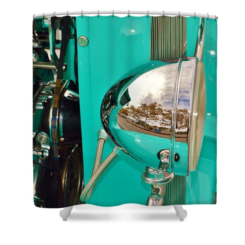 Car Shower Curtain featuring the photograph Classic Headlamp - Classic Hotrods by Billy Beck