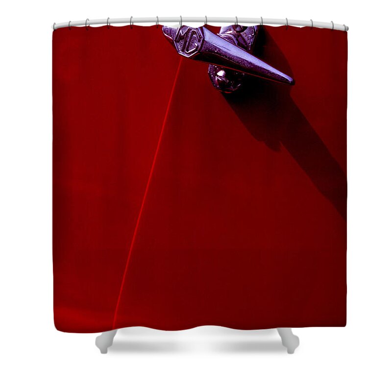 Mg Shower Curtain featuring the photograph Classic MG handle by Paul W Faust - Impressions of Light