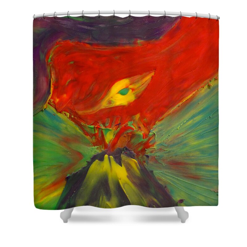 Eruption Shower Curtain featuring the painting Clay Play 2 - volcanic by Steve Sommers