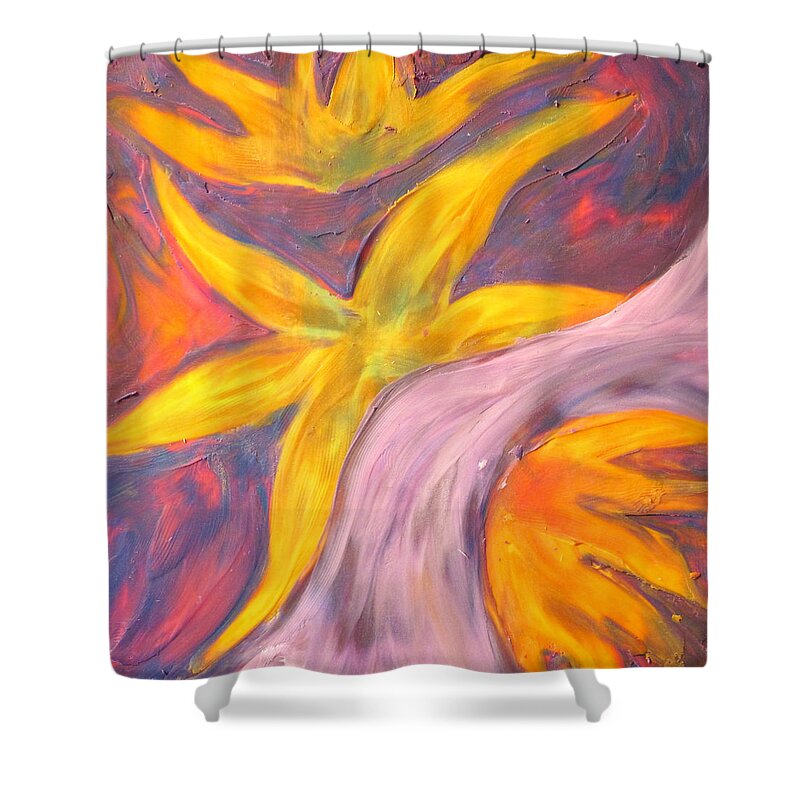 Sea Shower Curtain featuring the painting Clay Play 4 - pastel starfish by Steve Sommers