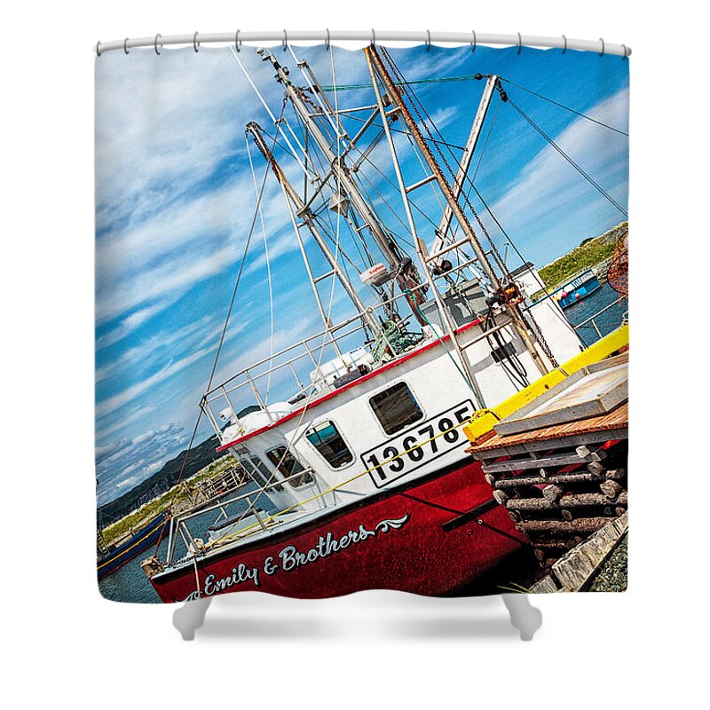 Canada Shower Curtain featuring the photograph Cleaning the Boat by Perla Copernik