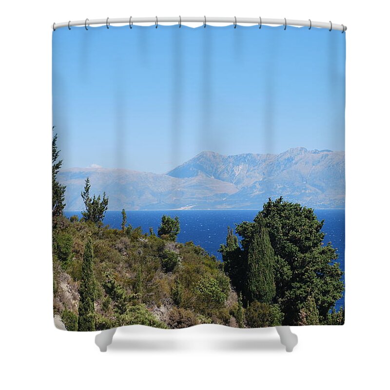 Clear Day Shower Curtain featuring the photograph Clear day by George Katechis