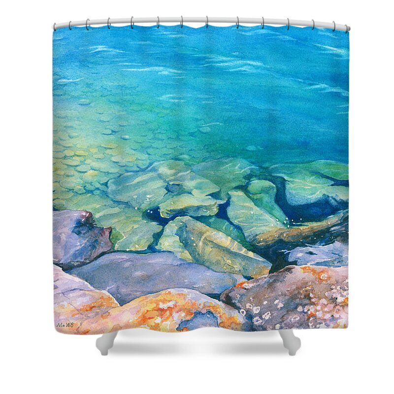 Water Shower Curtain featuring the painting Clear Water by Brenda Beck Fisher