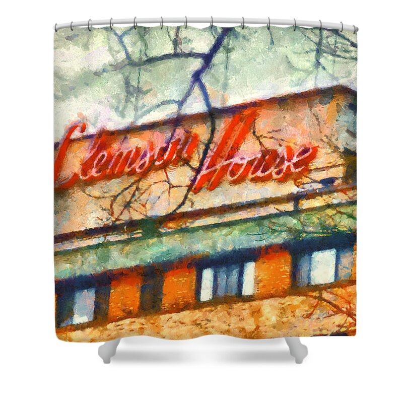 Clemson Shower Curtain featuring the painting Clemson House by Lynne Jenkins