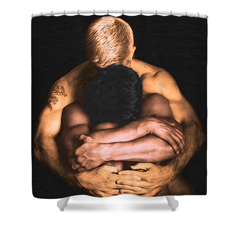 Clenched Shower Curtain featuring the painting Clenched by Troy Caperton