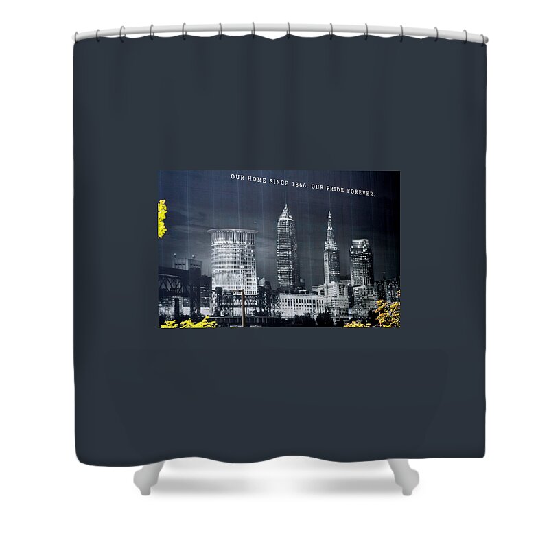Cleveland Shower Curtain featuring the photograph Cleveland Skyline Banner by Valerie Collins