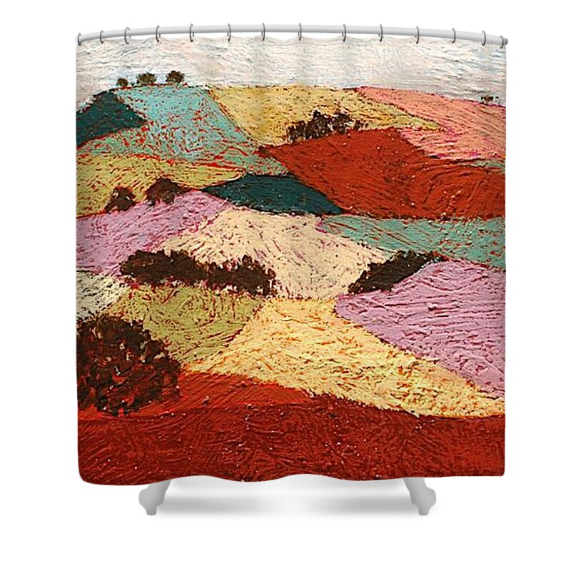 Landscape Shower Curtain featuring the painting Close to Home by Allan P Friedlander
