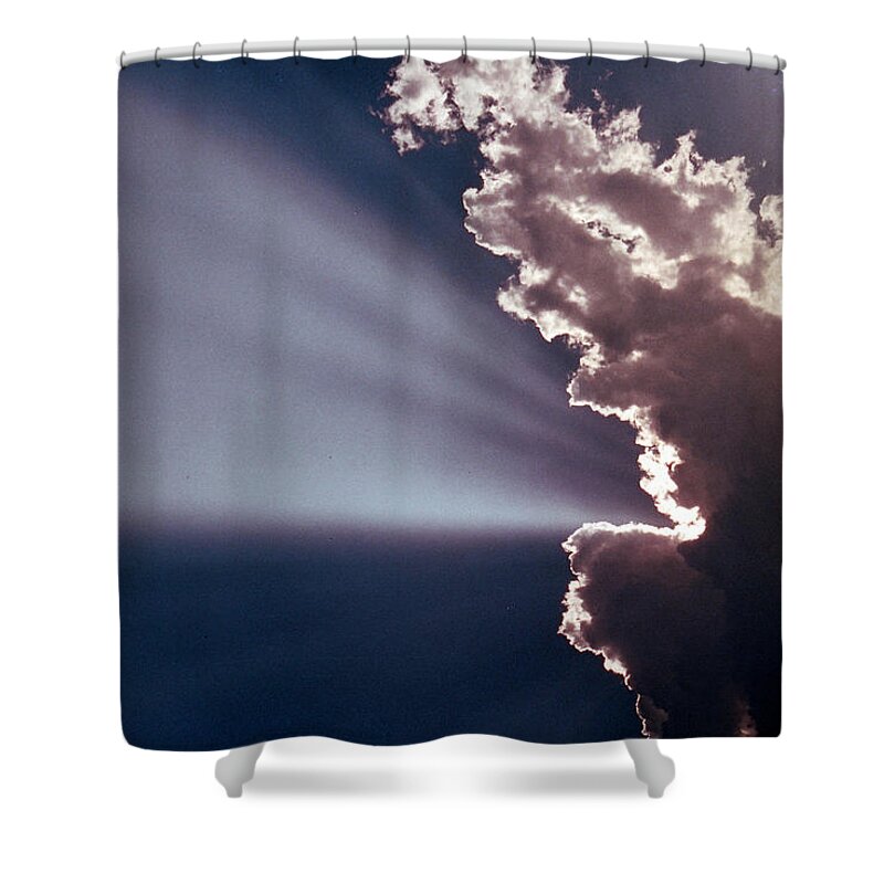 Sunbeams Shower Curtain featuring the photograph Sunbeam cloud by Jim Cotton