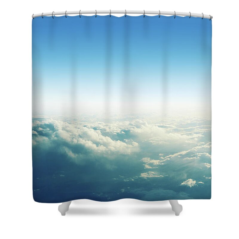 Scenics Shower Curtain featuring the photograph Clouds From The Top by Gerisima