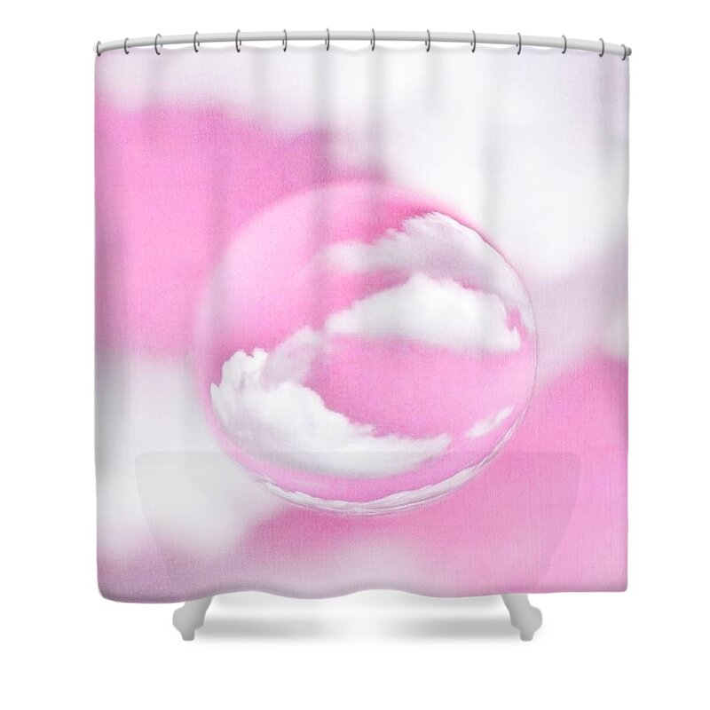 Clouds Shower Curtain featuring the photograph Clouds in The Bubble - Pink by Marianna Mills