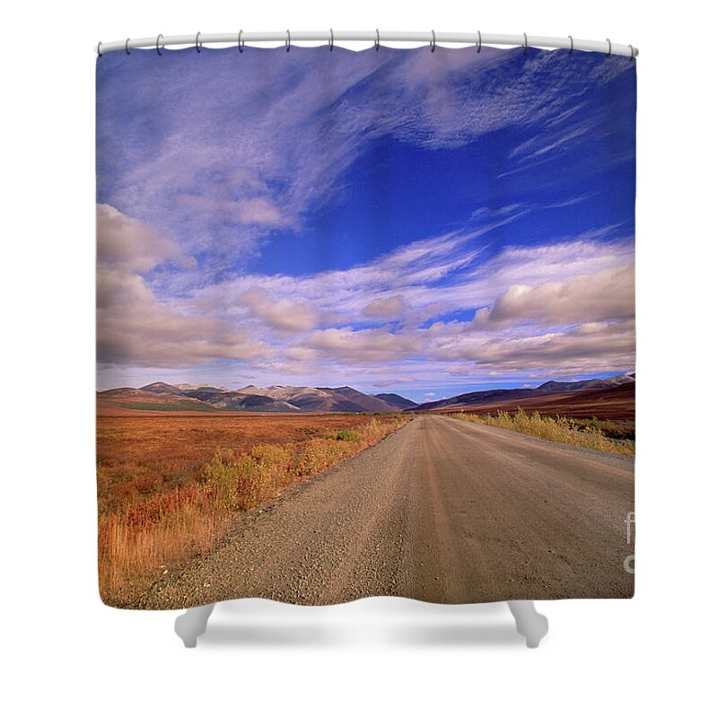 00341510 Shower Curtain featuring the photograph Clouds Over Fall Tundra by Yva Momatiuk John Eastcott