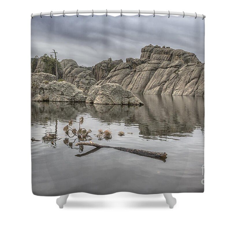 Lake Shower Curtain featuring the photograph Cloudy Day at Sylvan Lake by Steve Triplett