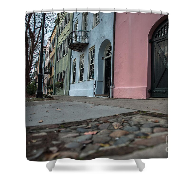 Cobblestone Shower Curtain featuring the photograph Cobblestone Stroll by Dale Powell