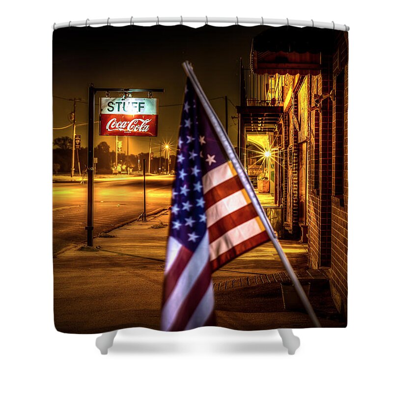 Coca-cola And America Shower Curtain featuring the photograph Coca-Cola and America by David Morefield