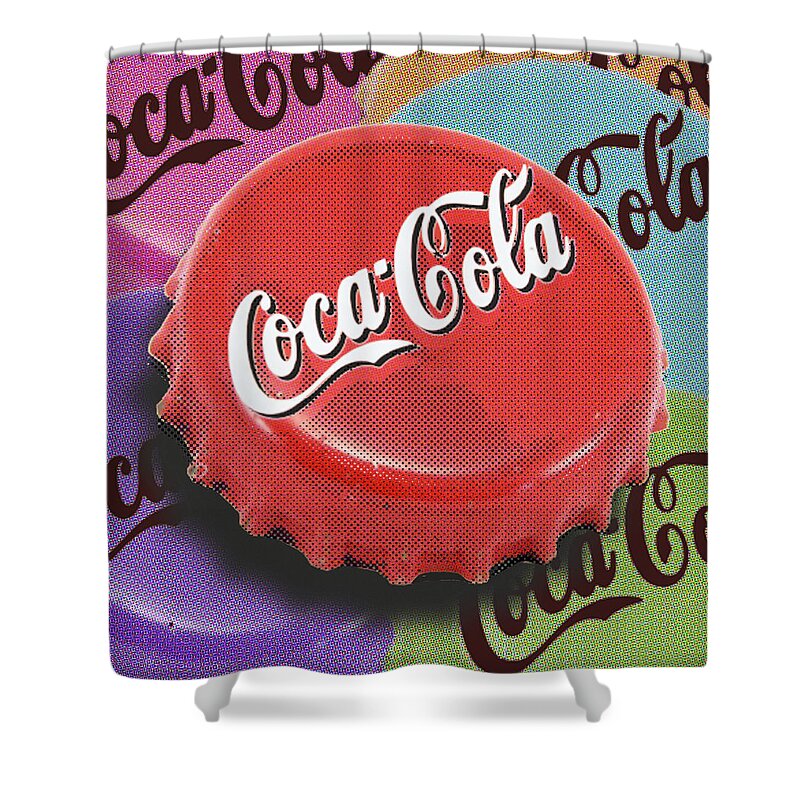 Coca-cola Shower Curtain featuring the painting Coca-Cola Cap by Tony Rubino