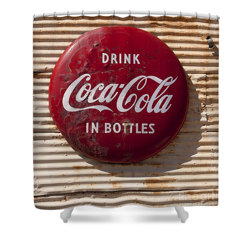 Coca Cola Sign Shower Curtain featuring the photograph Coca Cola Sign  #0636 by J L Woody Wooden