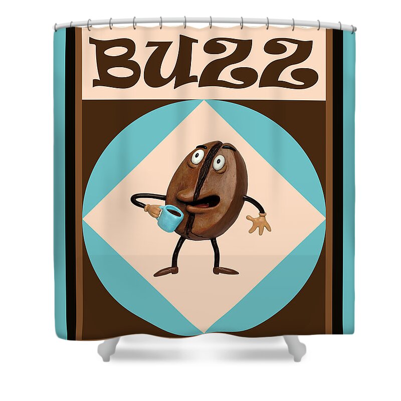 Coffee Shower Curtain featuring the painting Coffee Buzz by Amy Vangsgard
