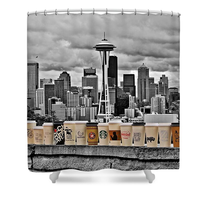Seattle Shower Curtain featuring the photograph Coffee Capital by Benjamin Yeager