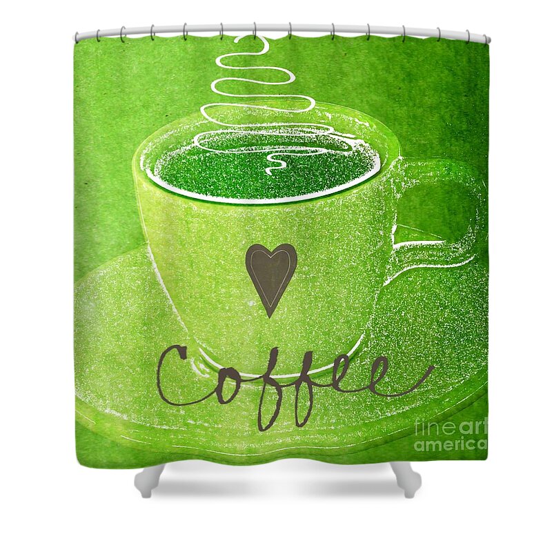 Espresso Shower Curtain featuring the painting Coffee by Linda Woods