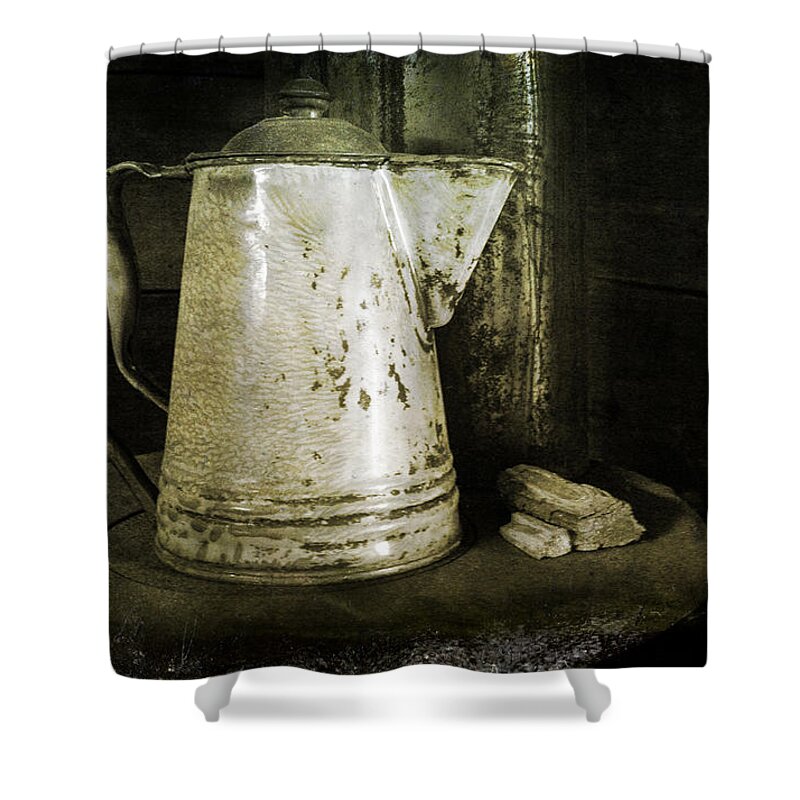 Coffee Shower Curtain featuring the photograph Little Coffee House on the Prairie by Jeff Mize