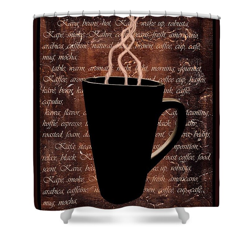 Kafa Shower Curtain featuring the digital art Coffee Time by Barbara St Jean
