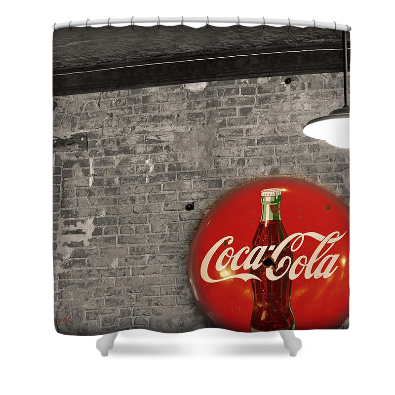 Inside Shower Curtain featuring the photograph Coke Cola Sign by Paulette B Wright