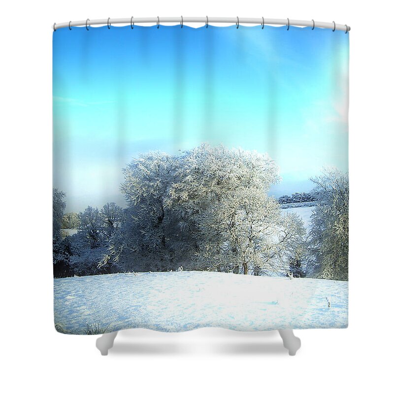 Winter Shower Curtain featuring the photograph Cold Blue by Nina Ficur Feenan