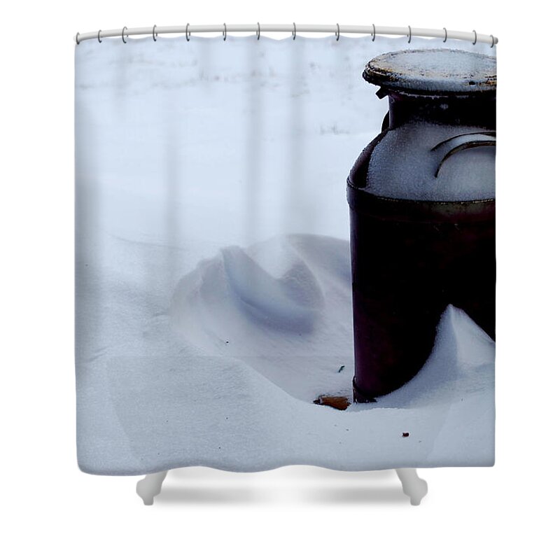 Snow Shower Curtain featuring the photograph Cold Milk by Linda Cox