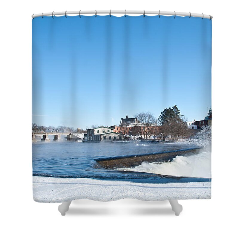 Water Falls Shower Curtain featuring the photograph Cold Water in Almonte Ontario by Cheryl Baxter