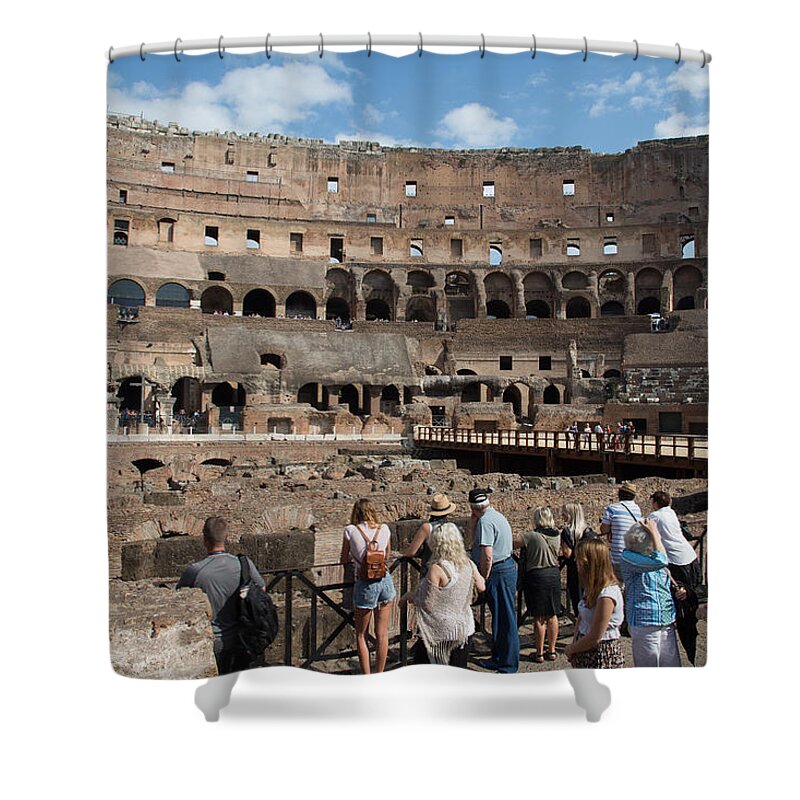 Coliseum Shower Curtain featuring the photograph Coliseum interior by Allan Morrison