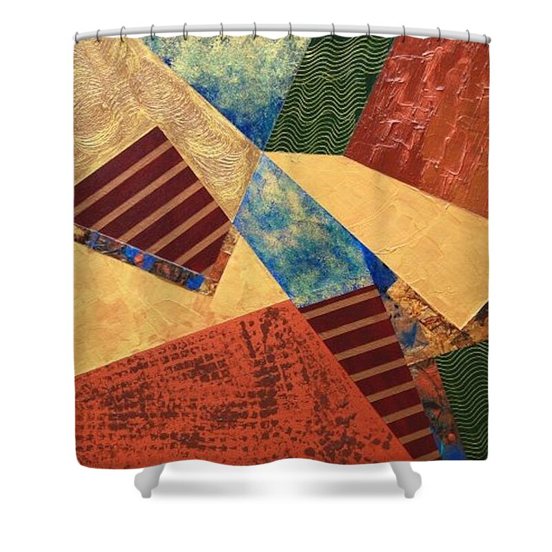 Texture Shower Curtain featuring the painting Collaboration by Linda Bailey