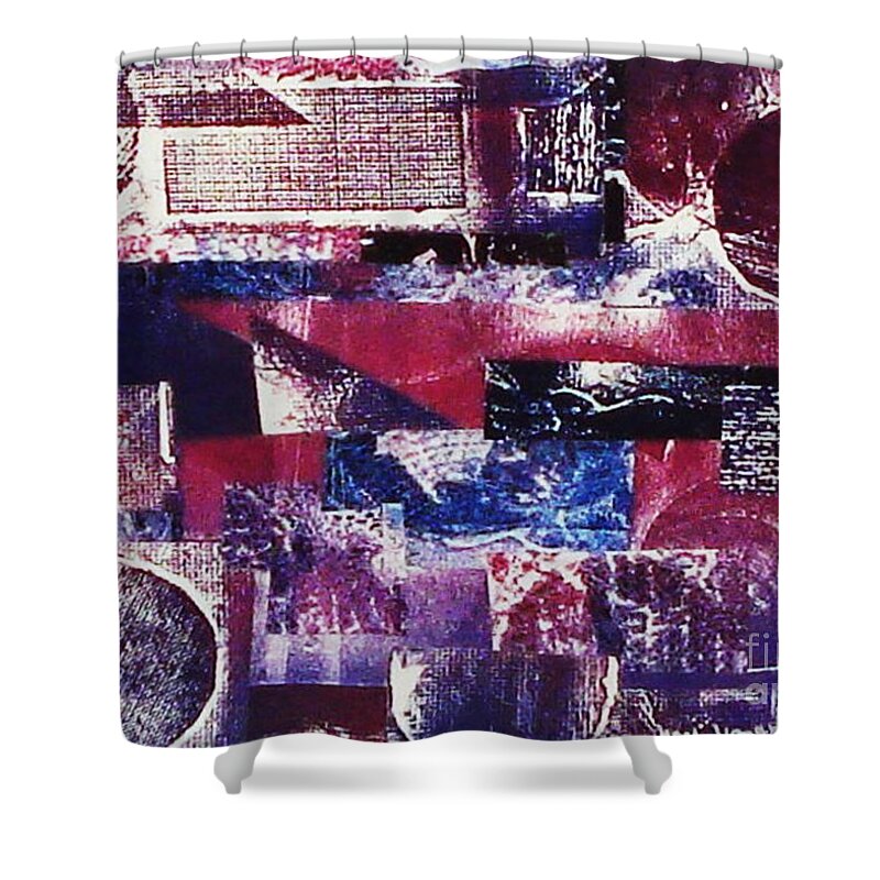 Print Making Shower Curtain featuring the relief Collage by Yael VanGruber