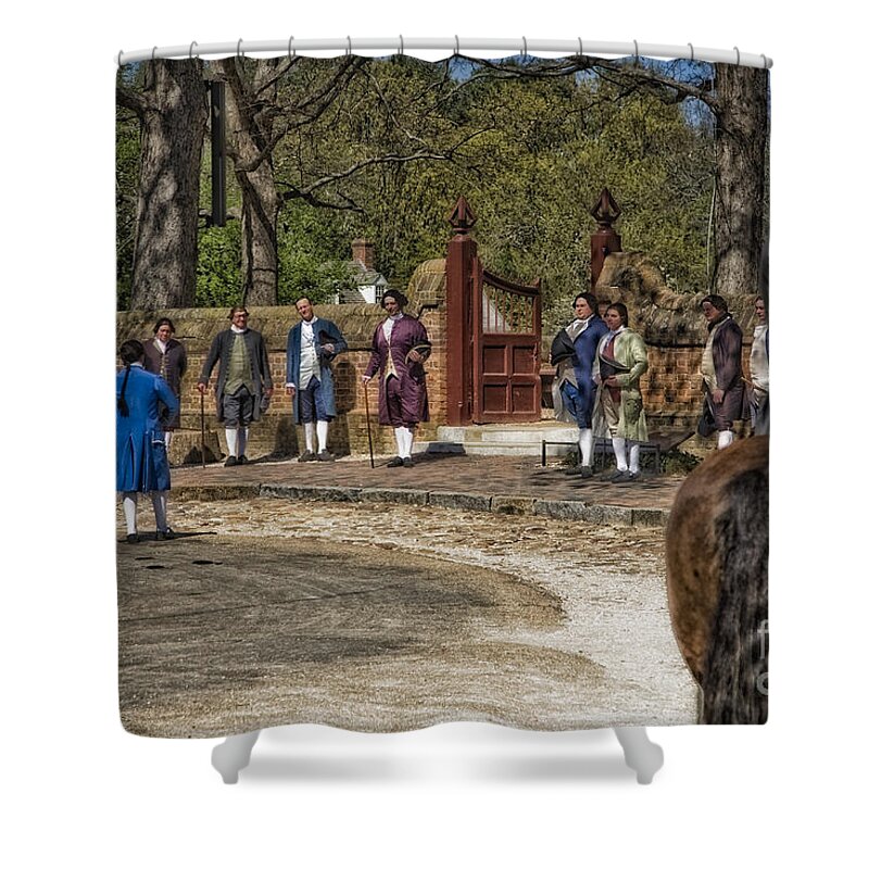 Williamsburg Shower Curtain featuring the photograph Colonists by Timothy Hacker
