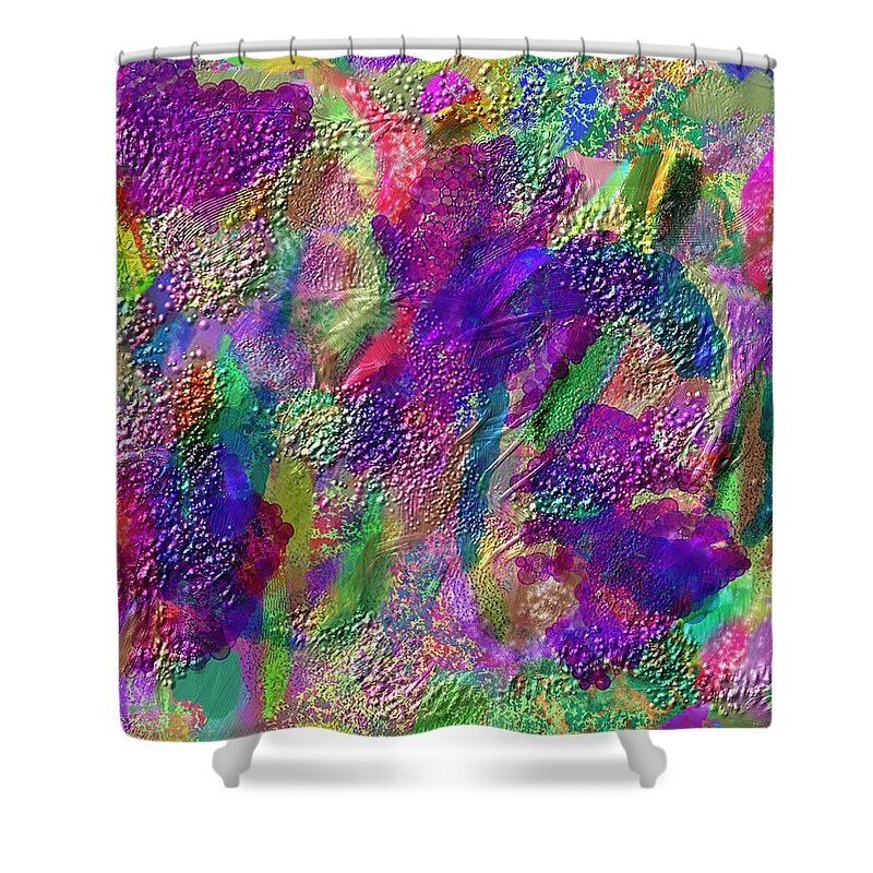 Abstract Shower Curtain featuring the mixed media Color Dream Play by Penny Lisowski