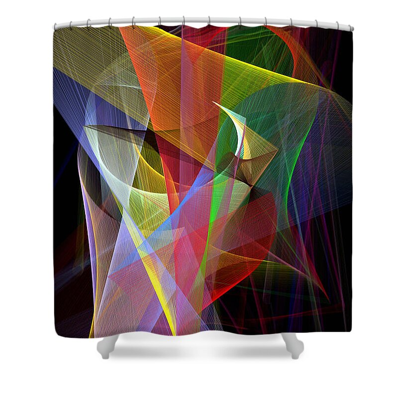 Abstract Shower Curtain featuring the digital art Color Symphony by Rafael Salazar