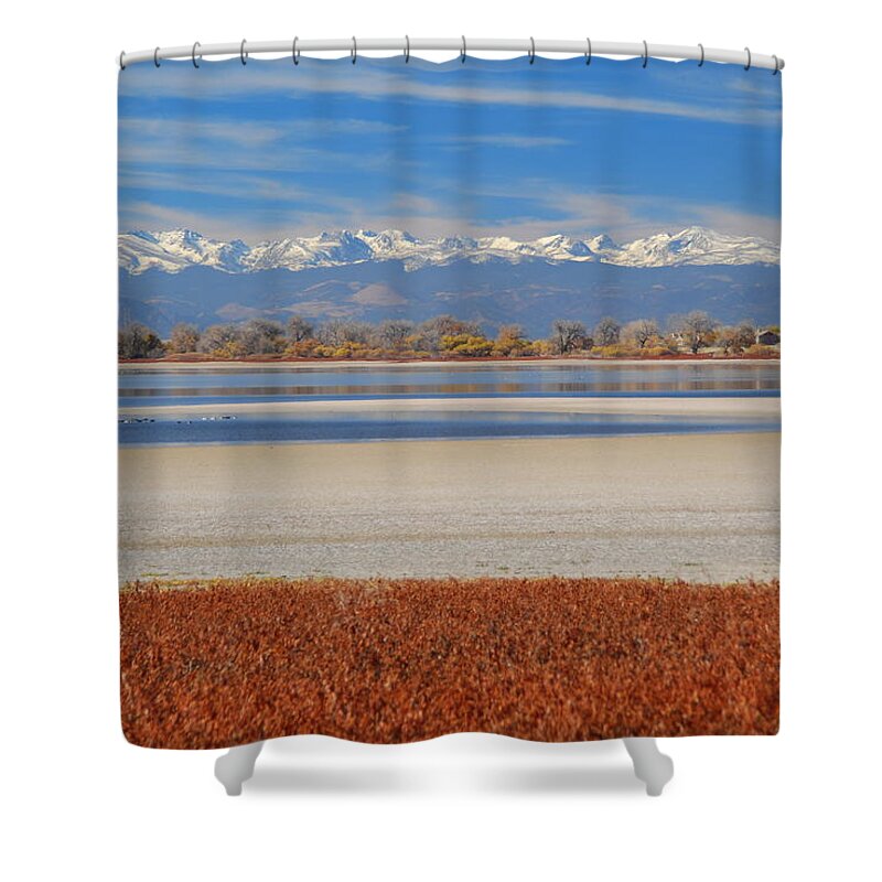 Panorama Shower Curtain featuring the photograph Colorado Front Range Panorama View by Cascade Colors