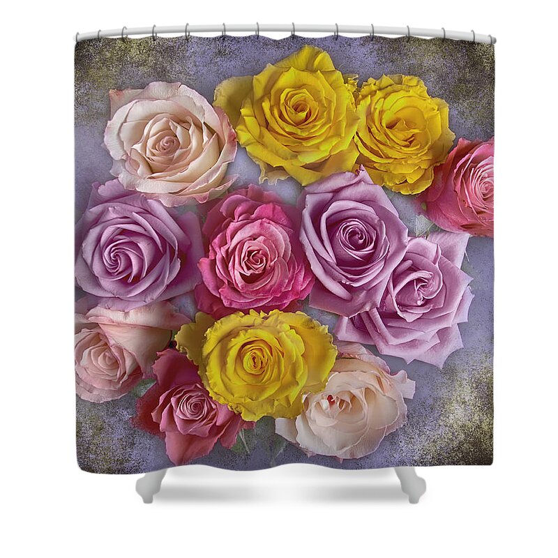 Bouquet Shower Curtain featuring the photograph Colorful Bouquet Of Roses by James BO Insogna
