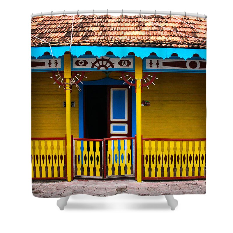 Architecture Shower Curtain featuring the photograph Colorful Building by Thomas Marchessault