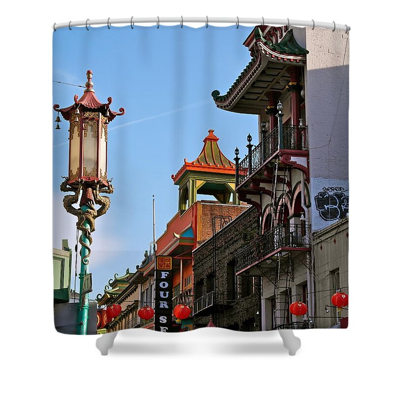 Chinatown Shower Curtain featuring the photograph Colorful San Francisco Chinatown by Michele Myers