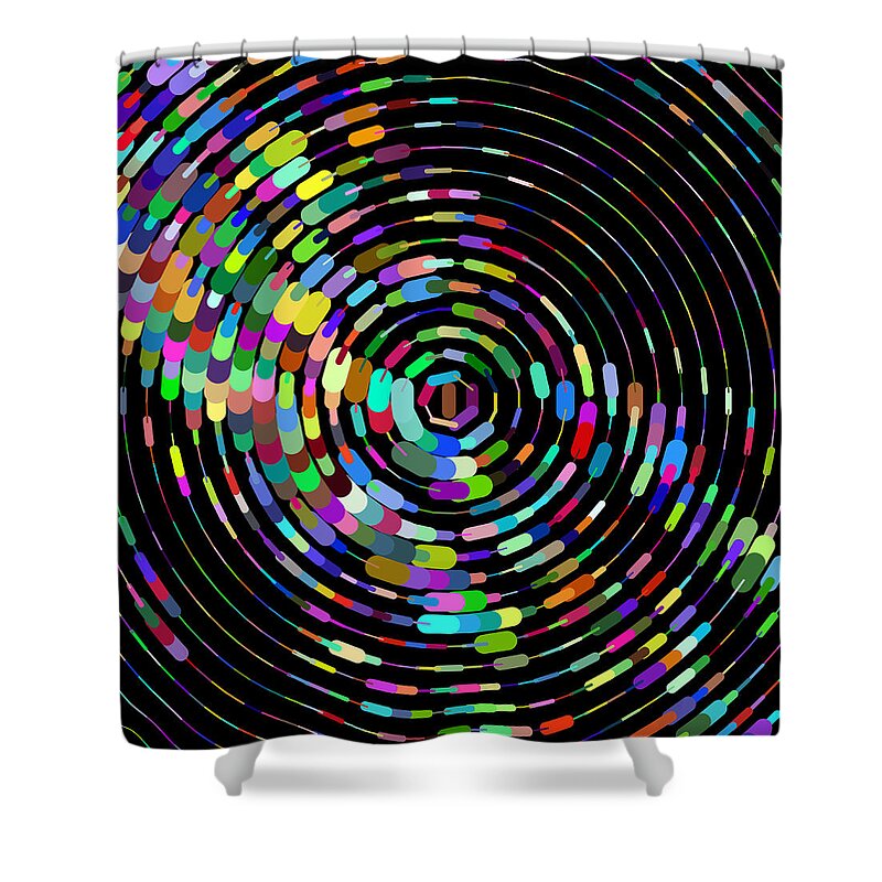Material Shower Curtain featuring the digital art Colorful Stripe Pattern Background by Shuoshu