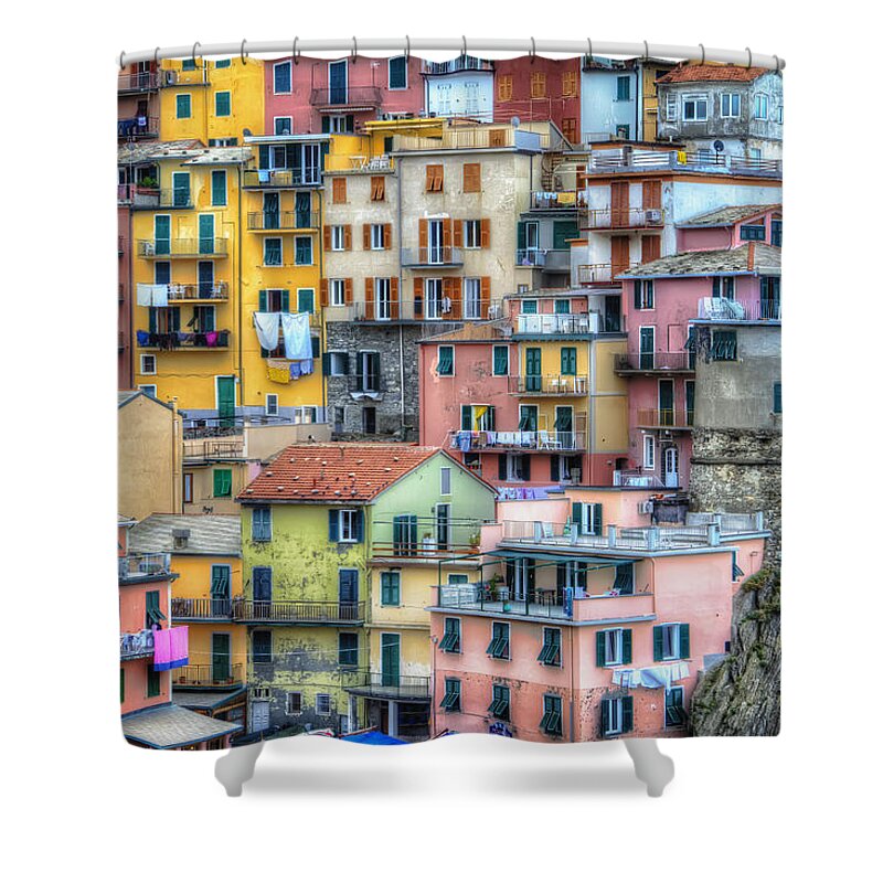 Tranquility Shower Curtain featuring the photograph Colori Di Liguria by D!g!tale By Alessandro Ciabini
